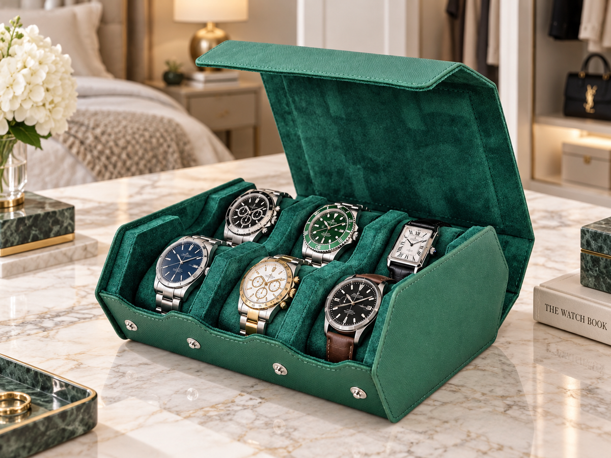 Étui de Voyage Émeraude 6 Montres – Vendôme.