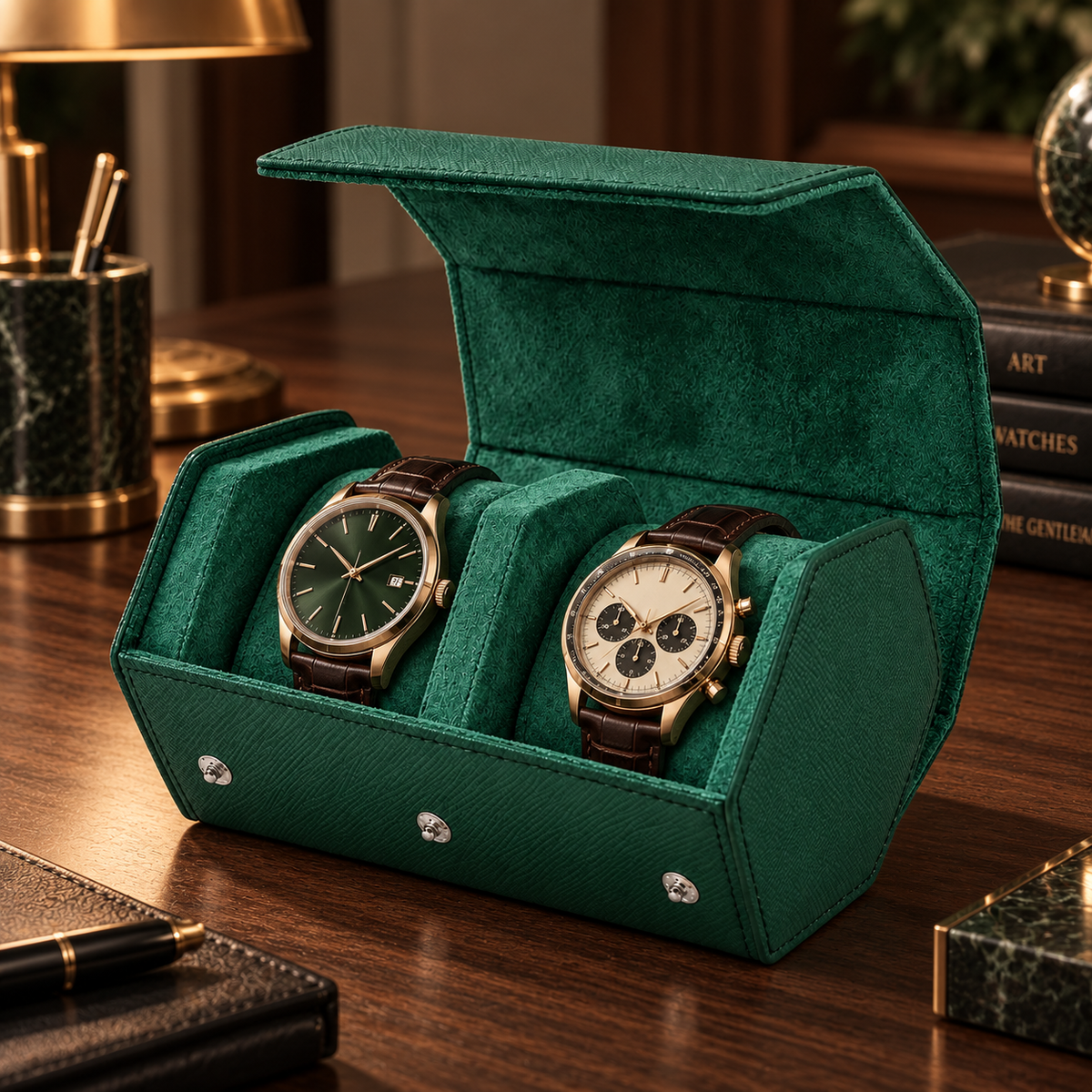 Étui de Voyage Émeraude 2 Montres – Vendôme.