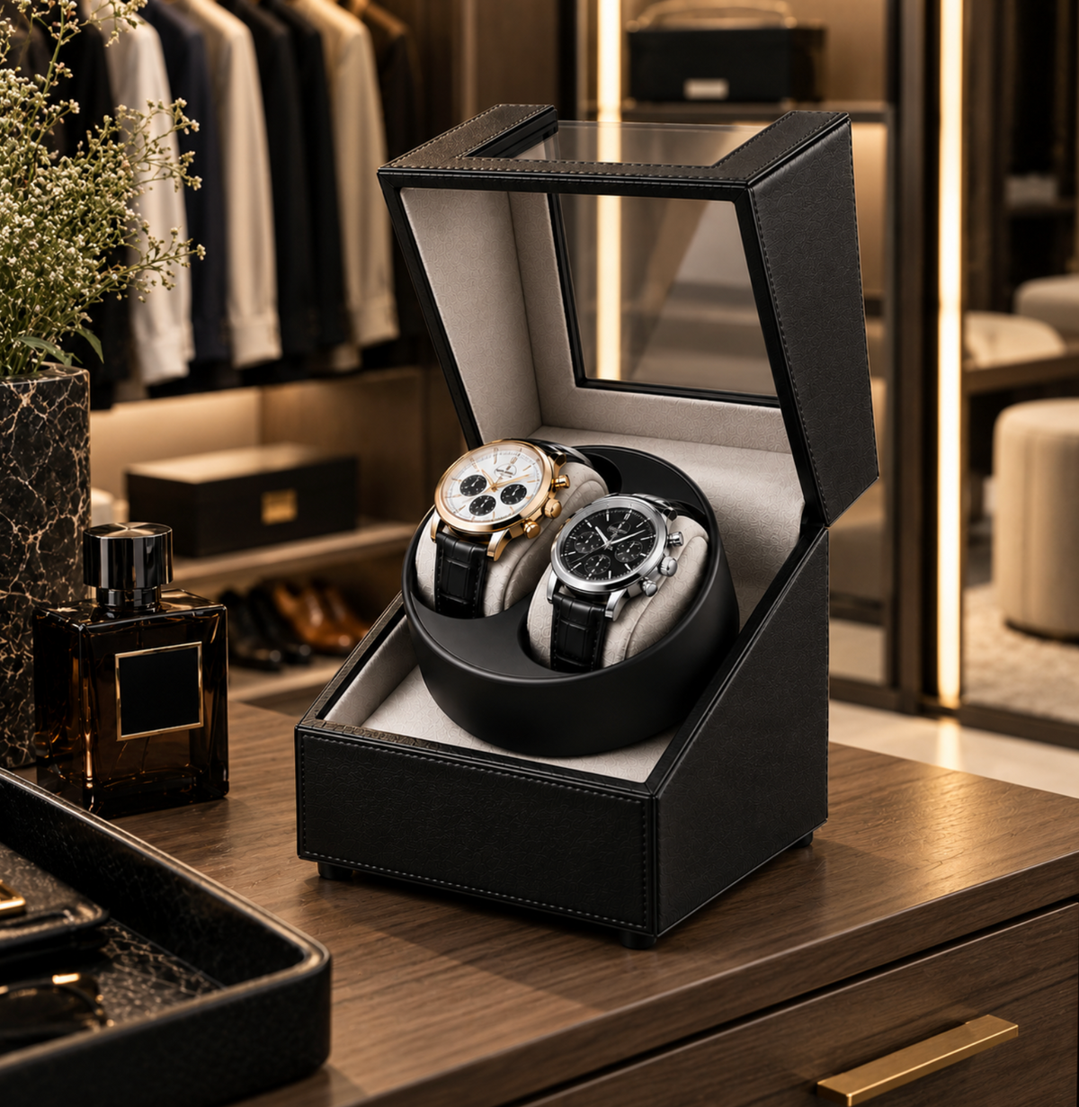 Remontoir automatique 2 montres – Ébène