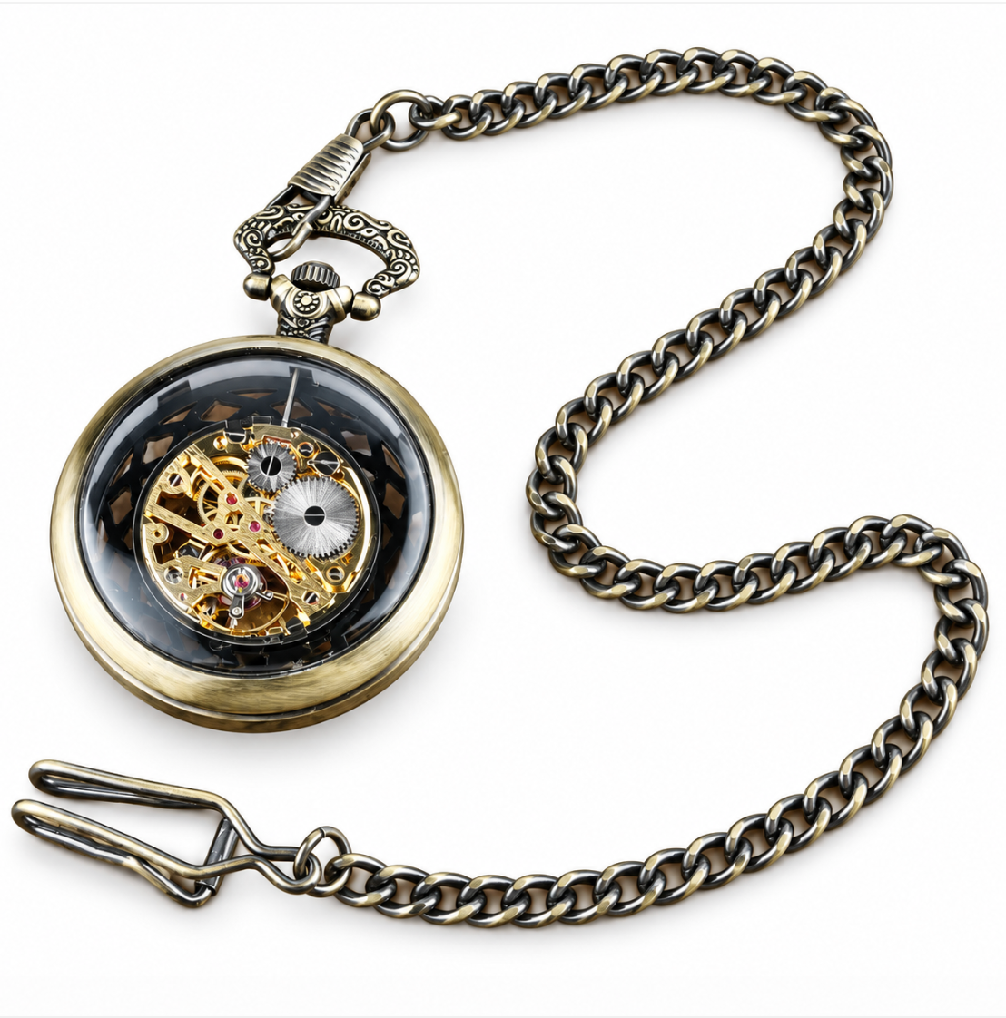 Montre Gousset Mécanique Squelette
