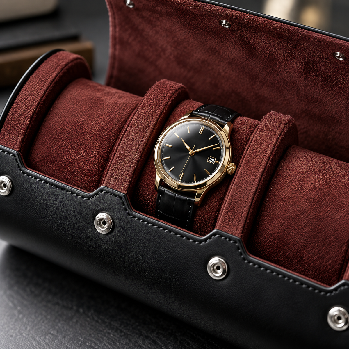 Étui à Montres – Bordeaux Royal