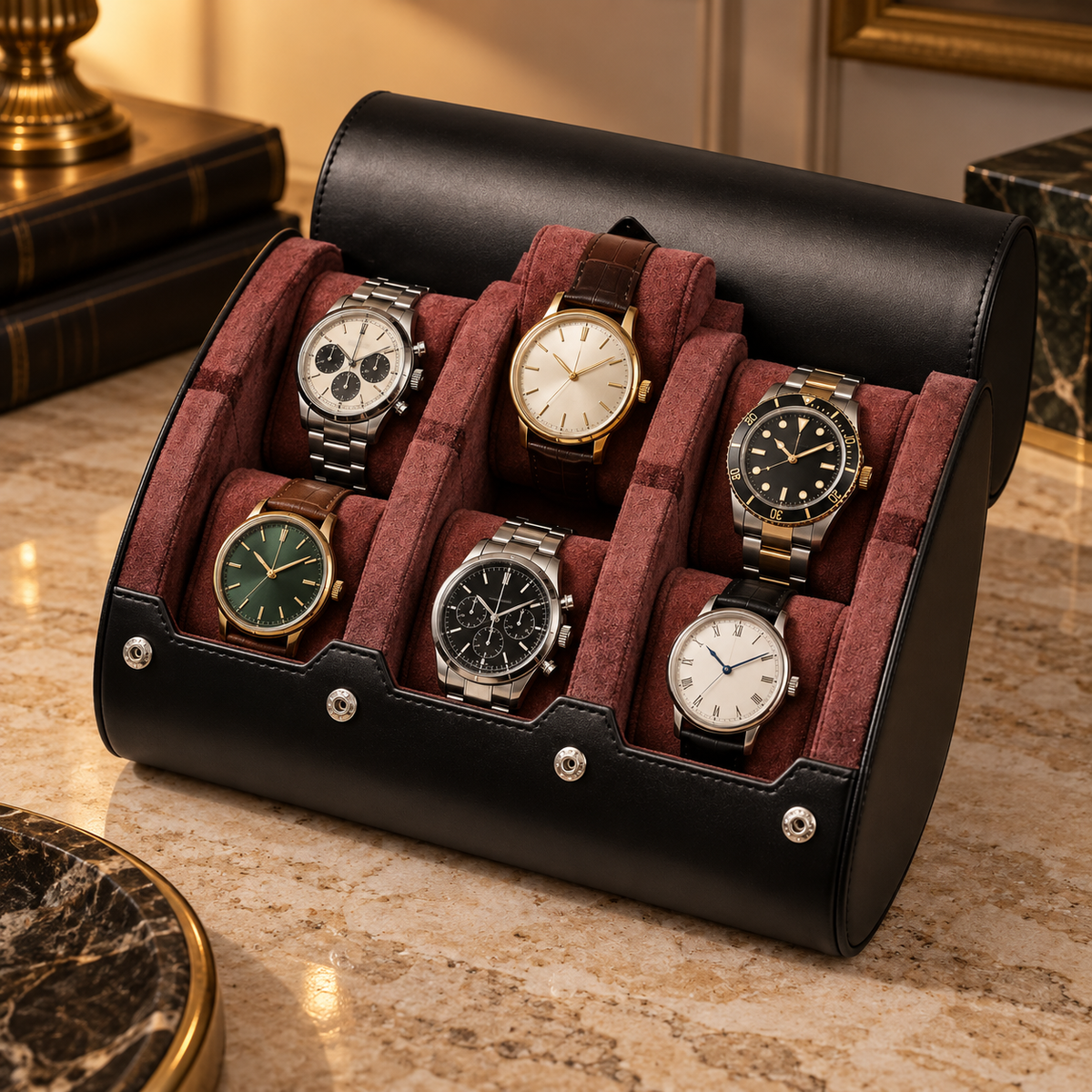 Étui à Montres – Bordeaux Royal