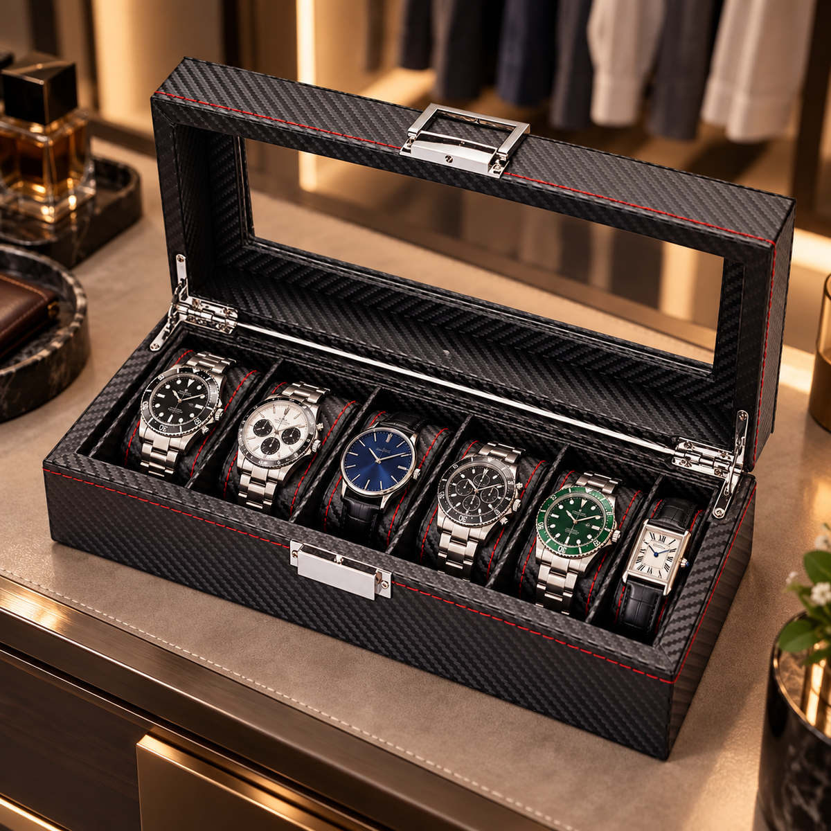 Boîte à Montres Effet Carbone – Monza™