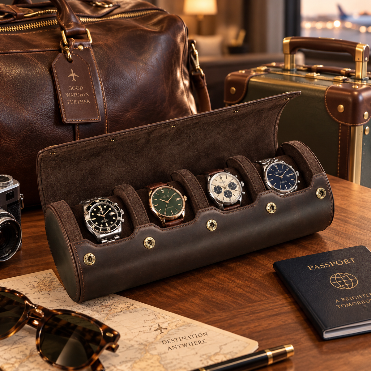 Étui à 4 Montres – Carmin