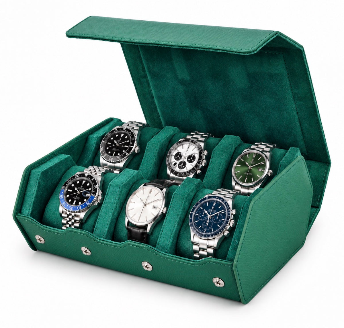 Étui de Voyage Émeraude 6 Montres – Vendôme.