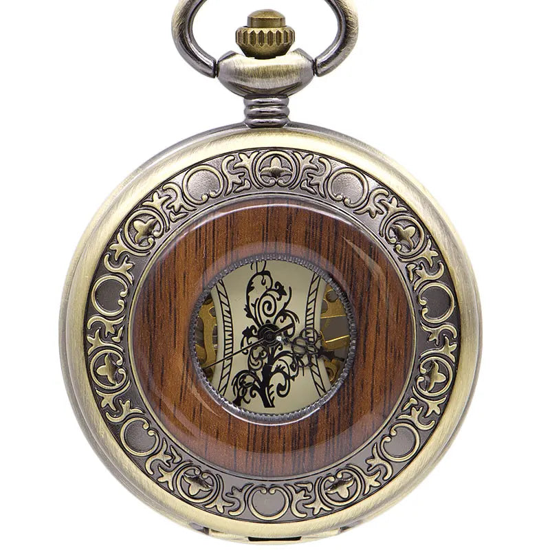 Montre à Gousset Mécanique Bois – Élégance Classique