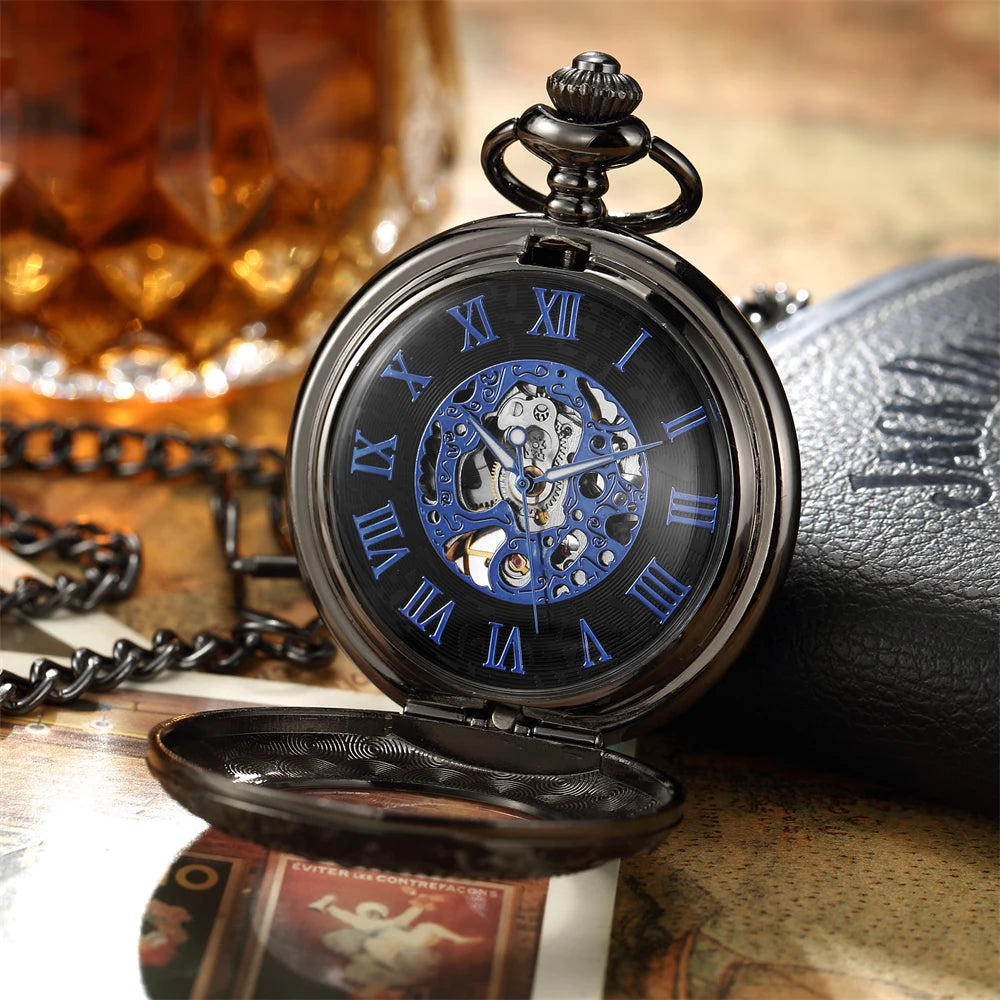 Montre Gousset Mécanique Squelette Rétro Sculpture