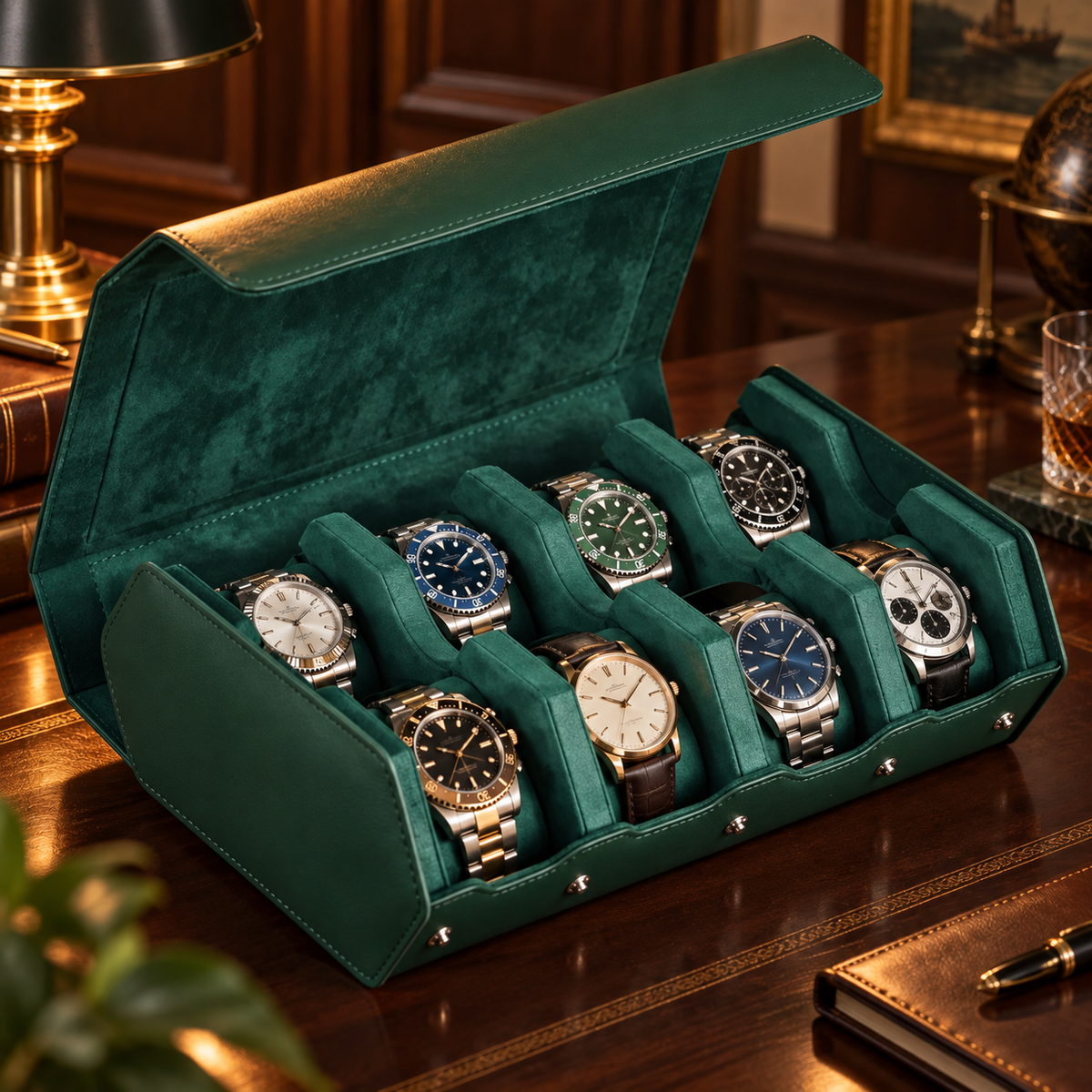 Étui de Voyage Émeraude 8 Montres – Vendôme.