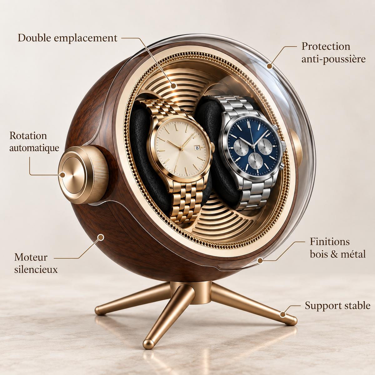 Remontoir Automatique 2 Montres – Sphère Héritage