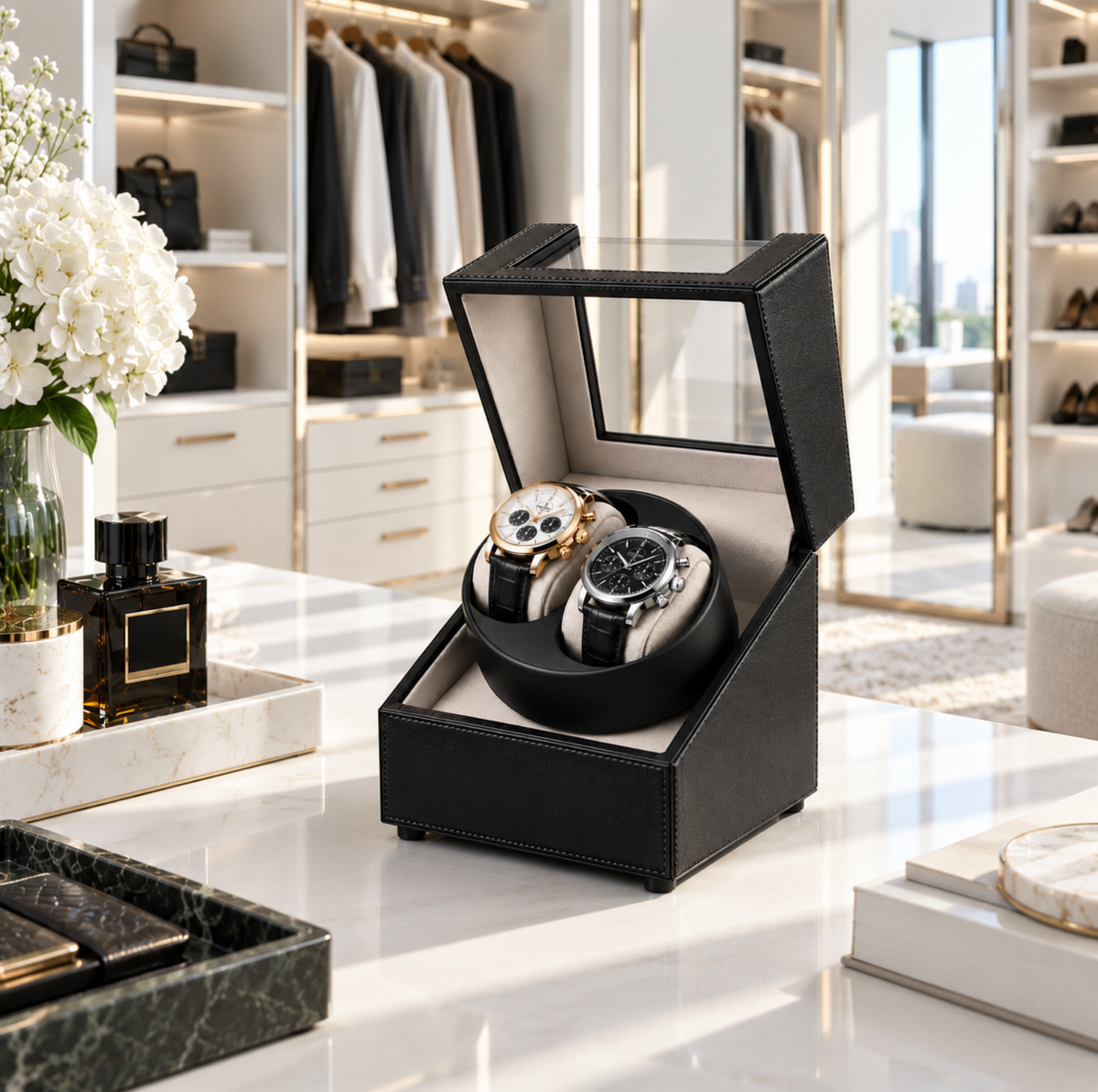 Remontoir automatique 2 montres –  Ébène