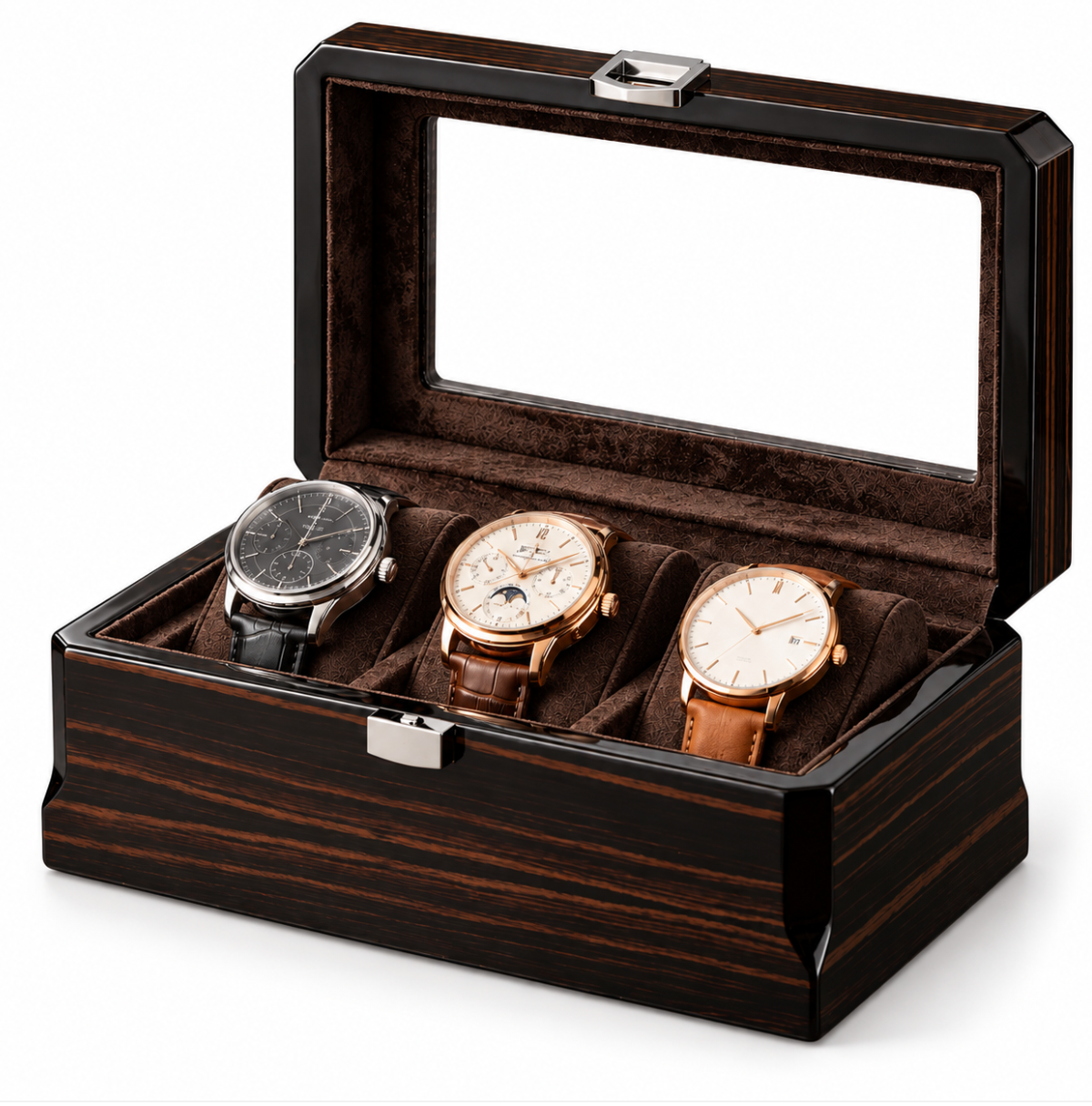 Boîte à Montres en Bois 3 Compartiments – The King