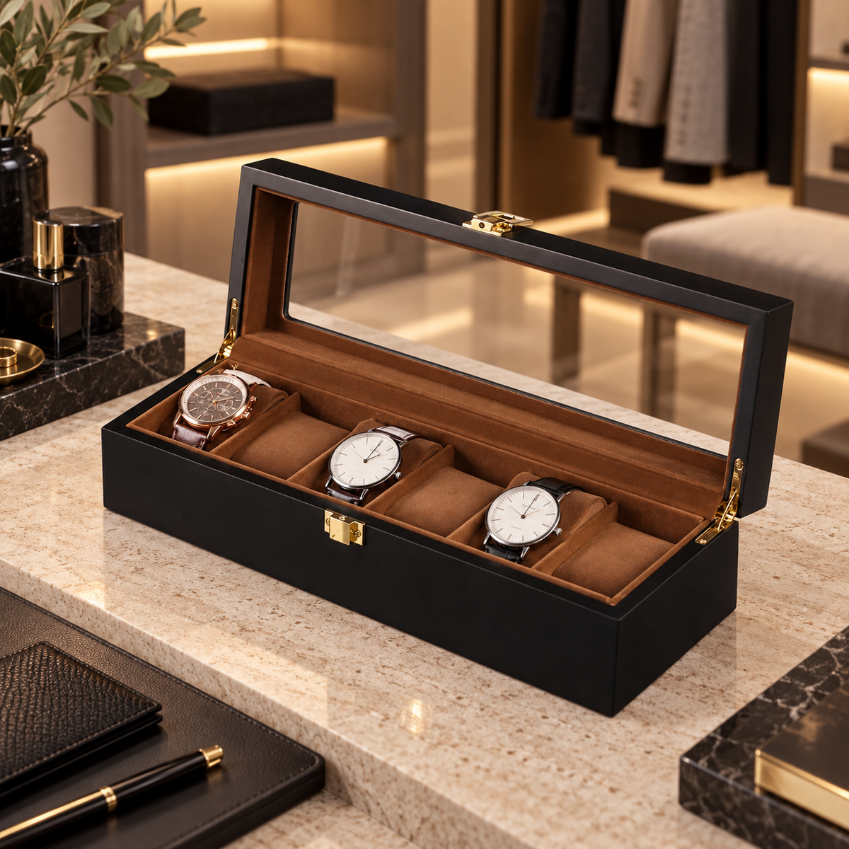 Boîte à Montres en Bois – Diplomate