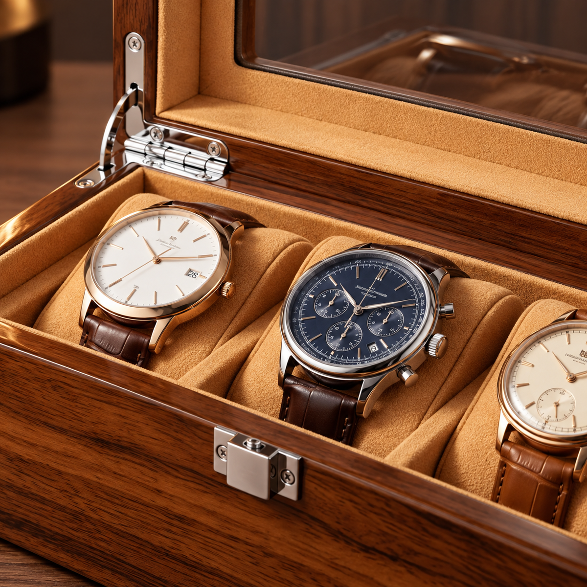 Boîte à Montres en Bois 3 Compartiments – The King