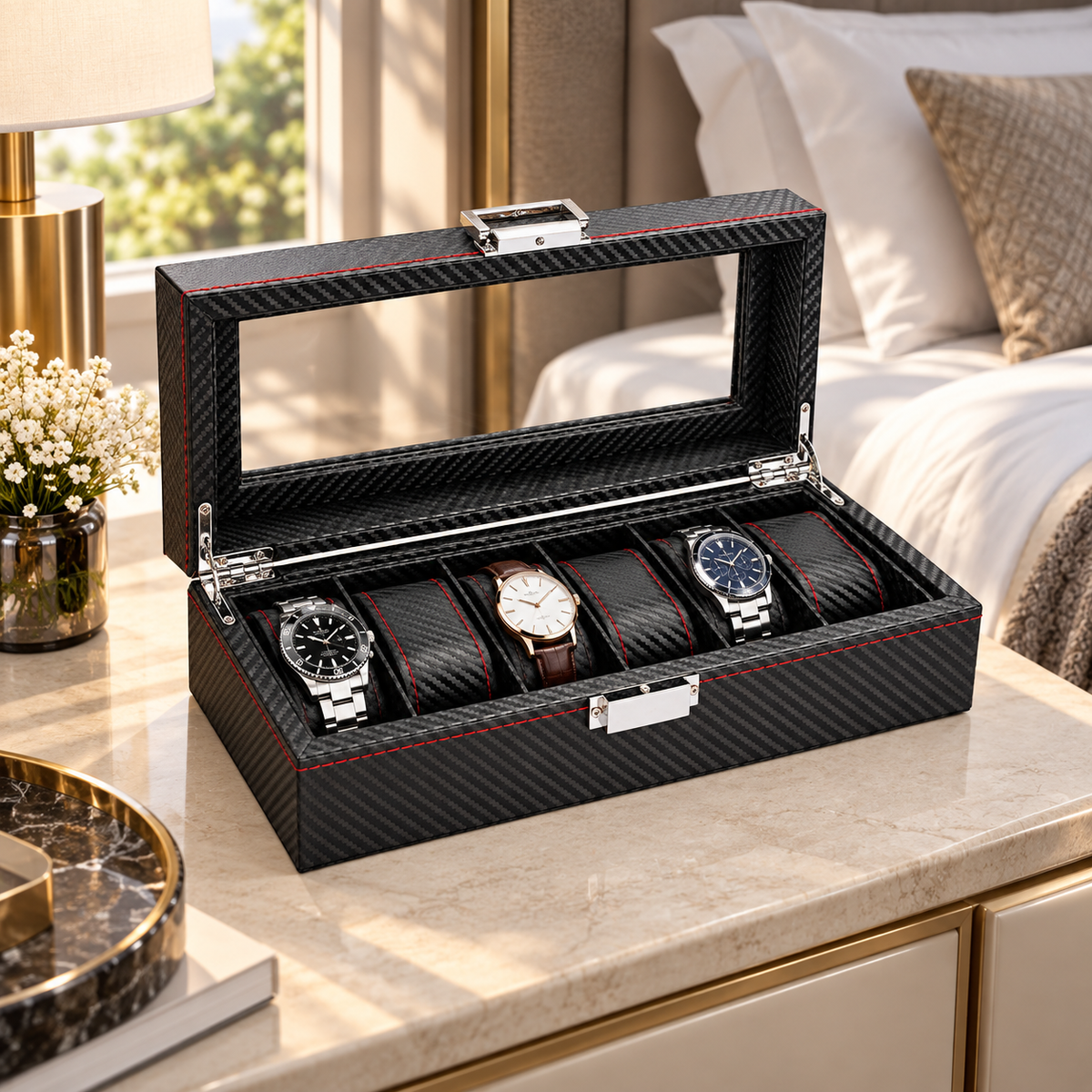 Boîte à Montres Effet Carbone – Monza™