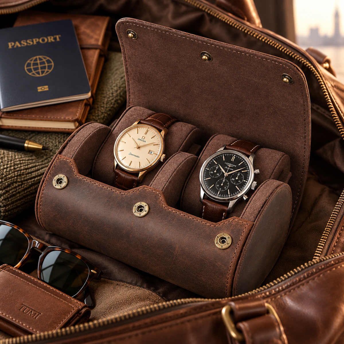 Étui à 2 Montres – Carmin