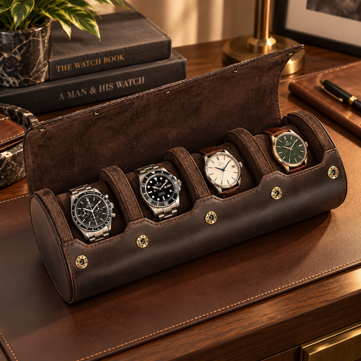 Étui à 4 Montres – Carmin