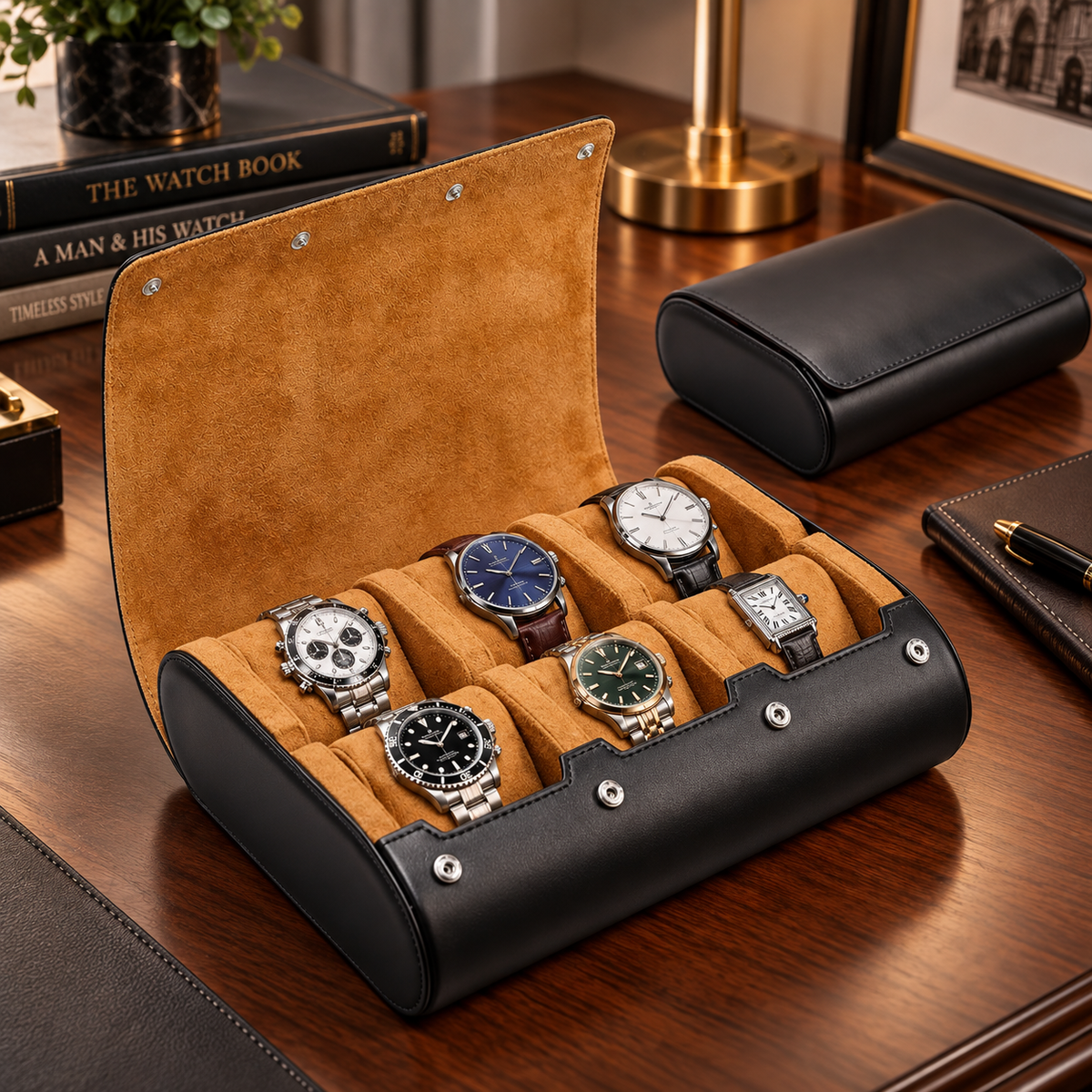 Boîte à Montres 6 Compartiments –  Sienne