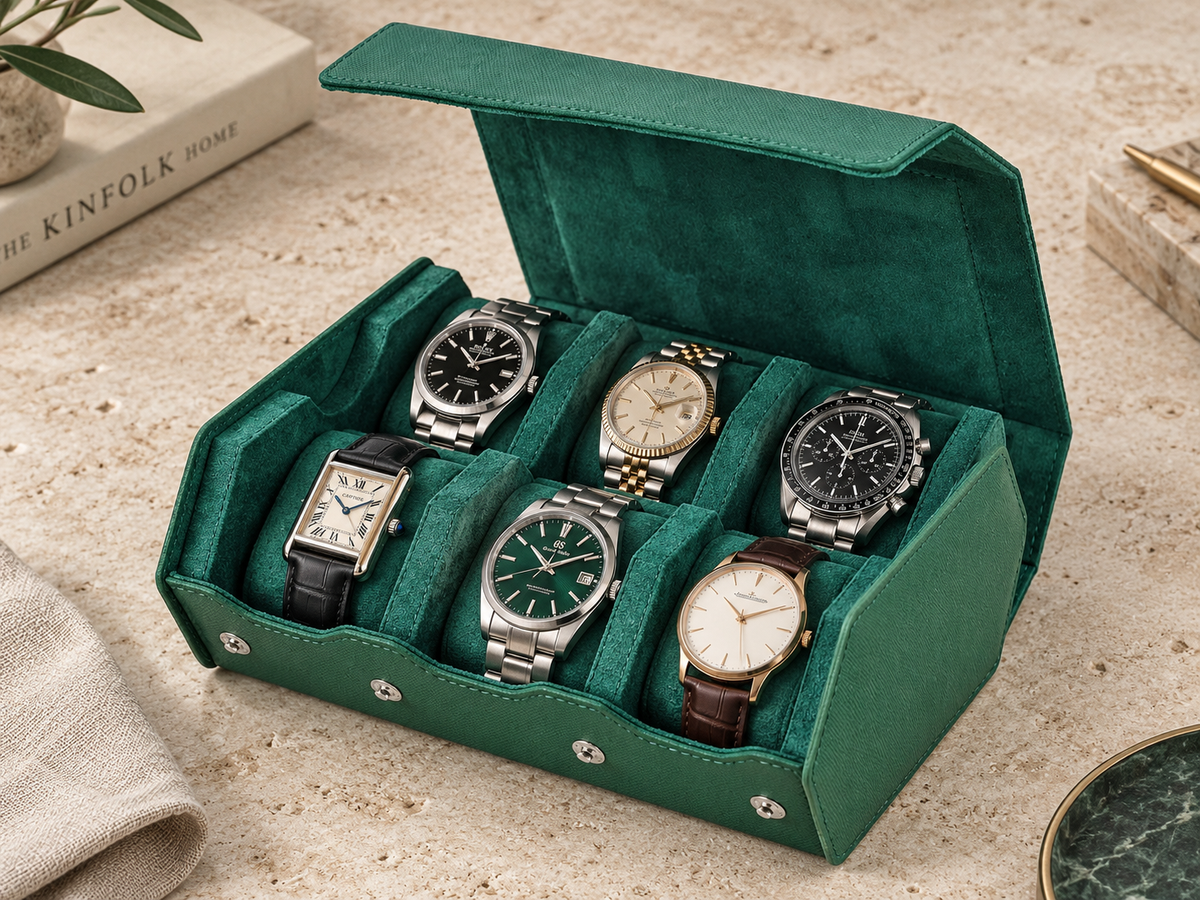 Étui de Voyage Émeraude 6 Montres – Vendôme.